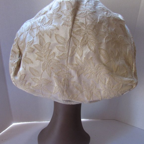 SALE Vintage 1960 Era Pouf Turban Hat Gold Brocade main image 6